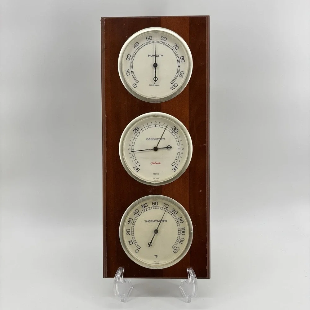 Big Sunbeam Weather station, Thermometer, Barometer Humidity Gauges USA Works!
